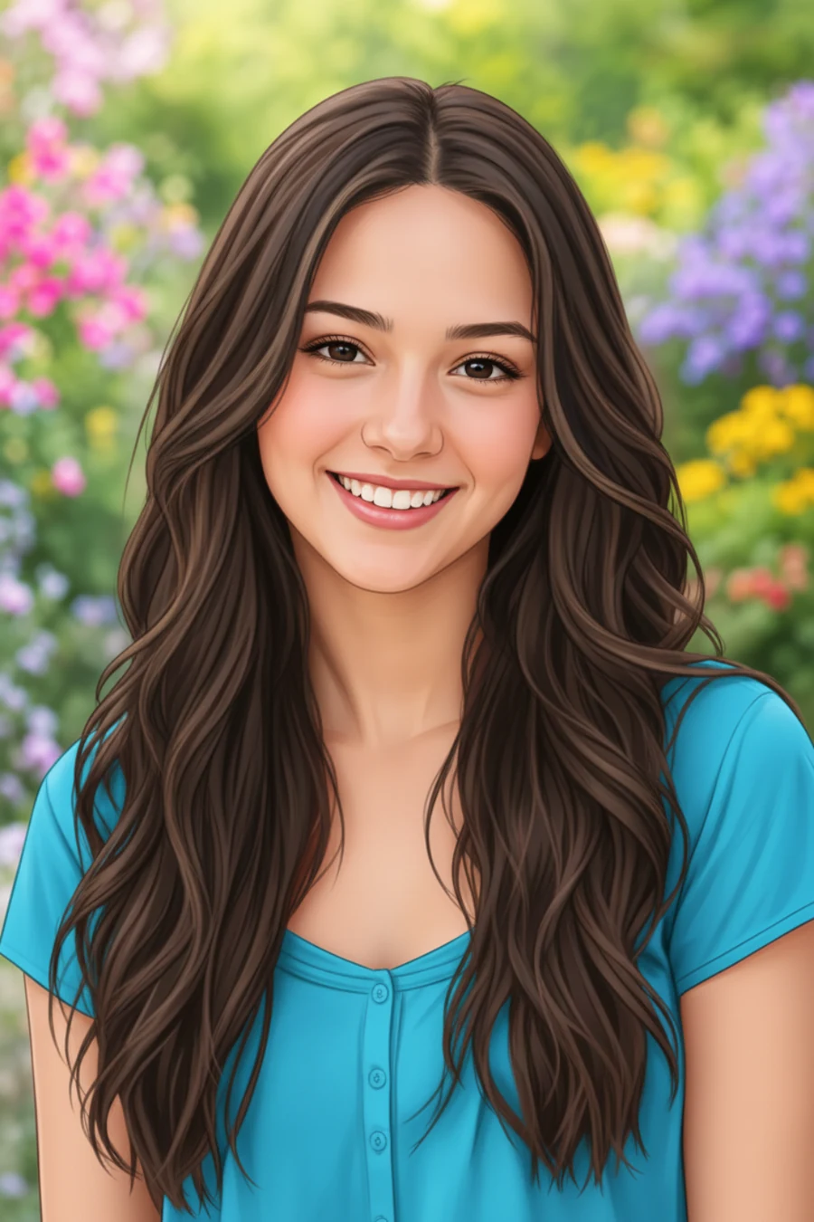 Portrait transformed into a colorful cartoon