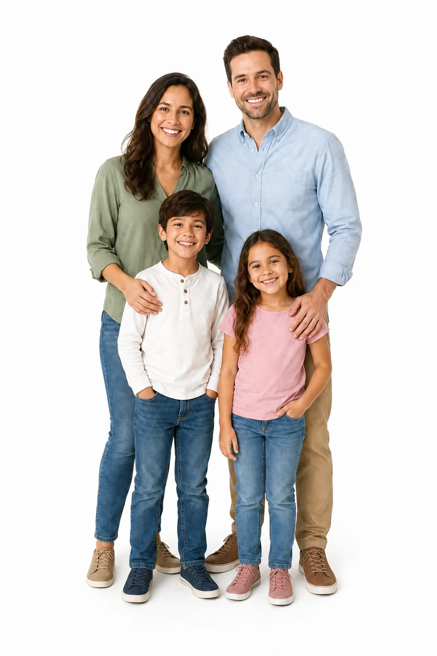Family portrait before changing the background