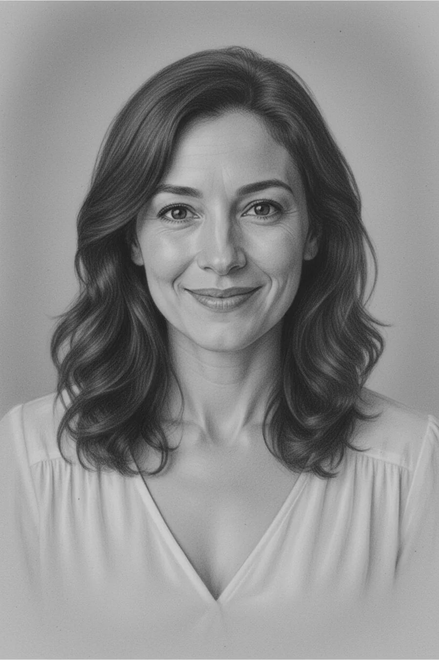 Portrait transformed into a detailed graphite sketch